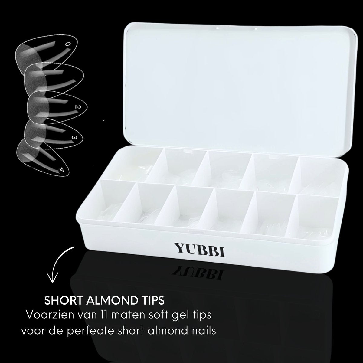 YUBBI Soft Gel Tips Short Almond 550 Stuks