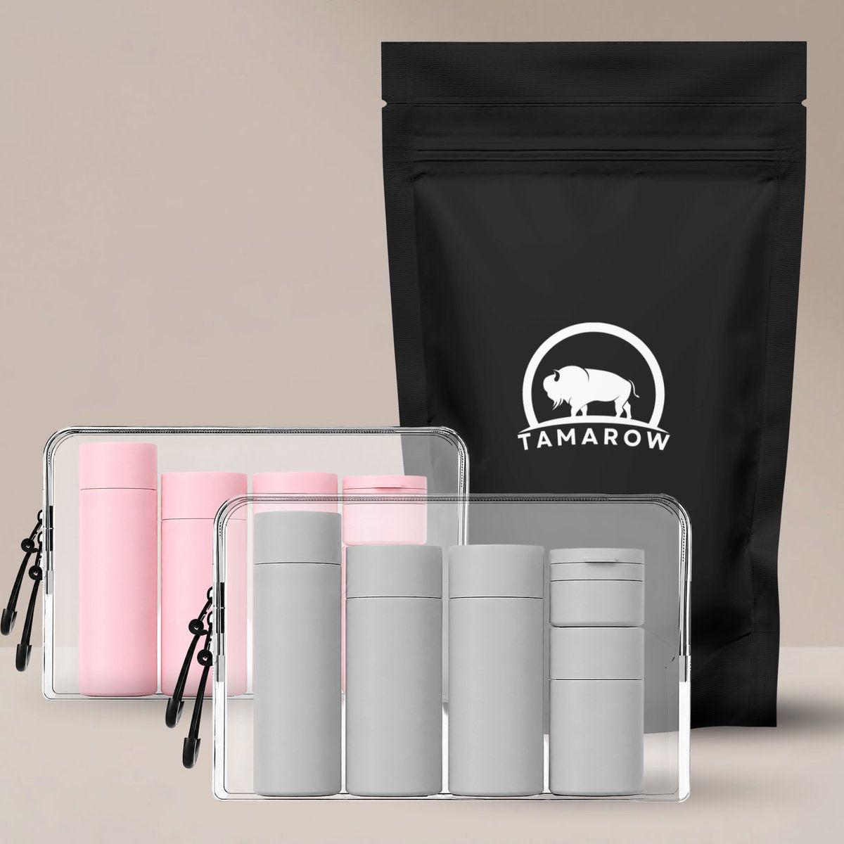 2 Sets Reisflesjes met Etui