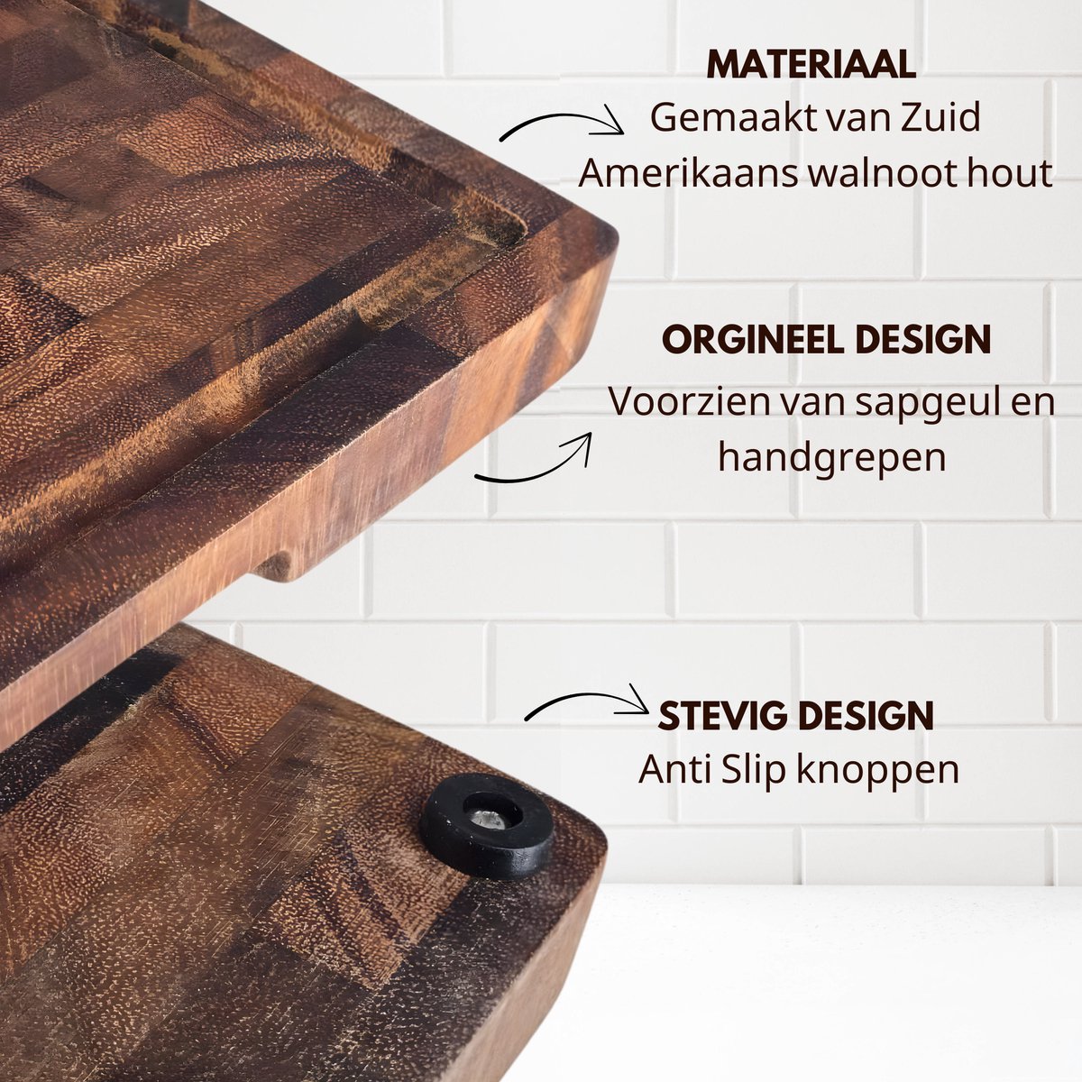 Walnoot Houten Snijplank Groot 42x30x2.5cm