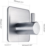 RVS Wandhaak 8 Stuks Zilver