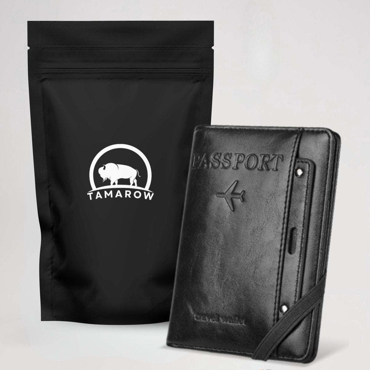 Paspoort Hoesje met Kaarthouder Zwart