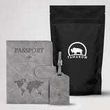 Paspoort Hoesje met Bagagelabel Grijs