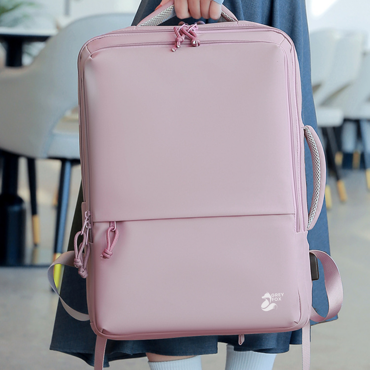 Laptop Rugzak USB 17inch 30L Roze