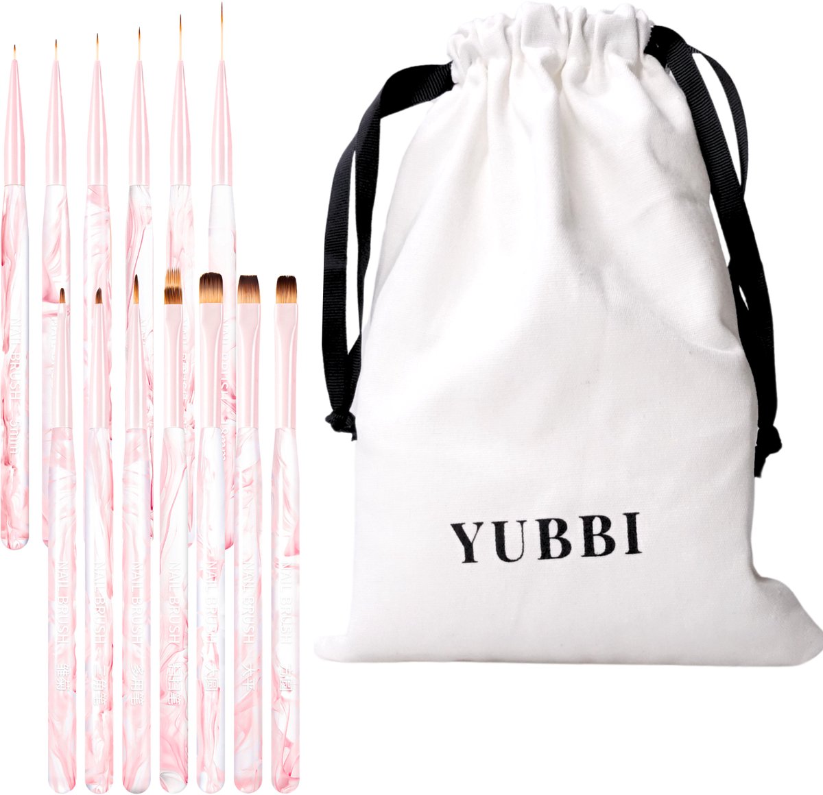 13 delige Nail Art Penselen Set Roze