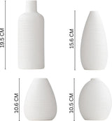 Keramieke Vazen Set Klein 4 Stuks Wit