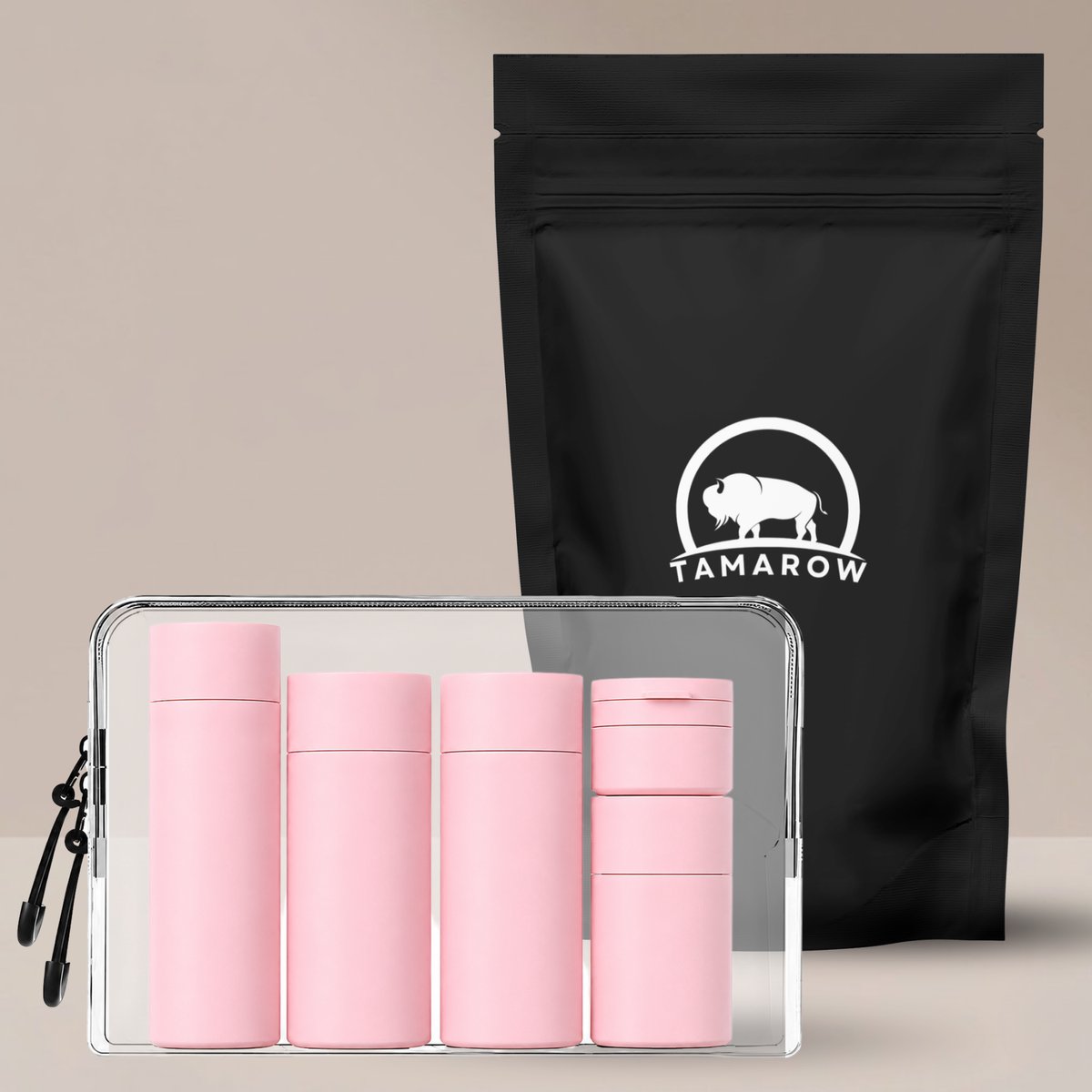 Reisflesjes met Etui Roze