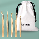 Wimperextension Pincet Set Goud