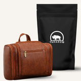 Kunstleren Toilettas Cognac Bruin