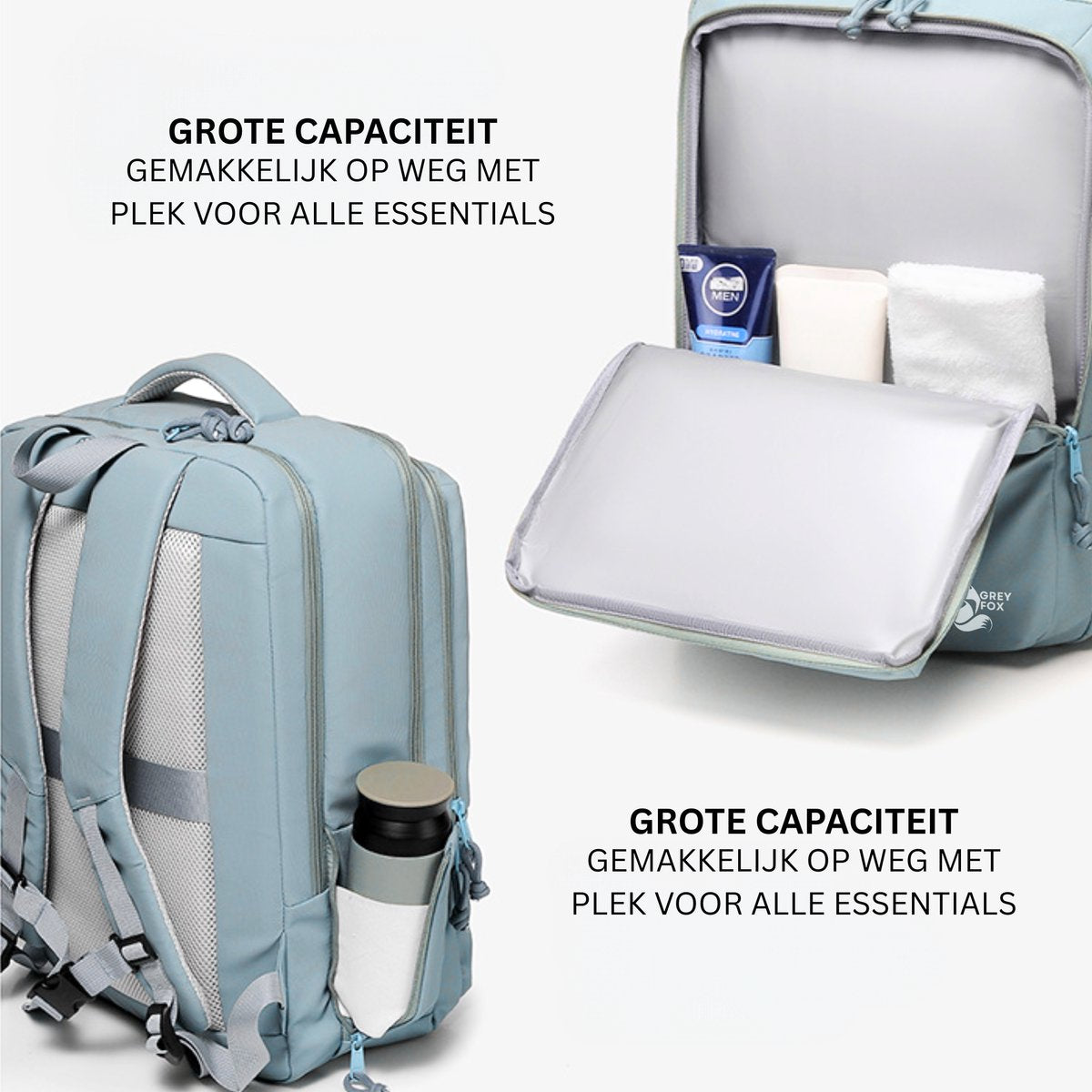 Laptop Rugzak USB 17inch 30L Licht Blauw