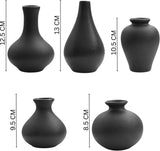 Keramieke Vazen Set Klein 5 Stuks Zwart