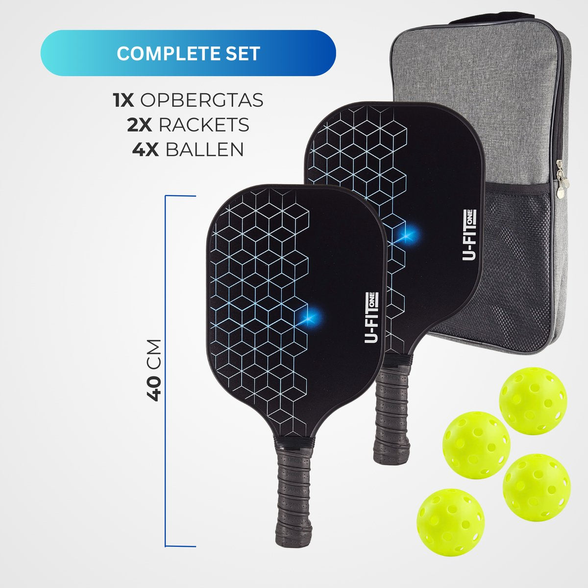 Pickleball Set met Ballen Blauw