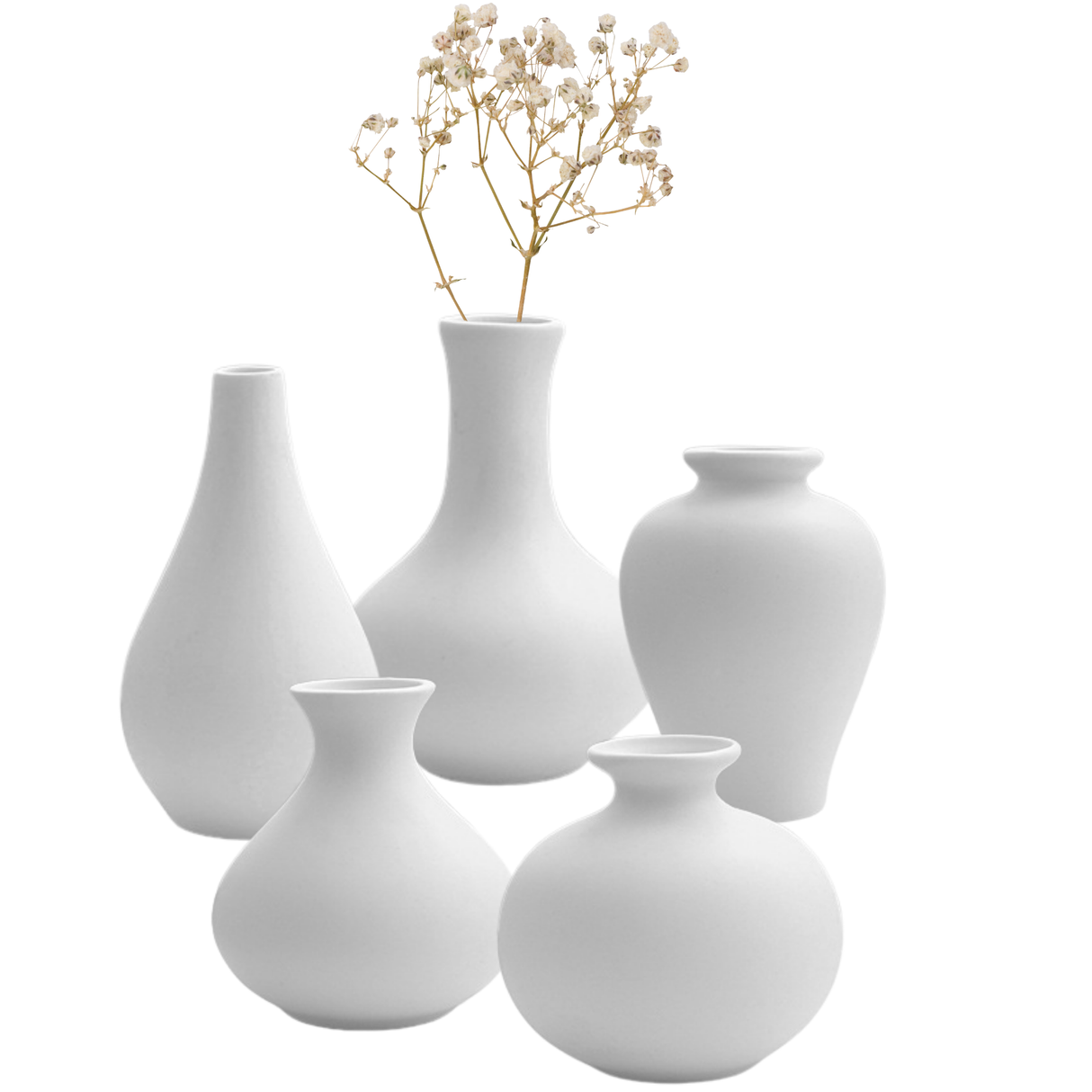 Keramieke Vazen Set Klein 5 Stuks Wit