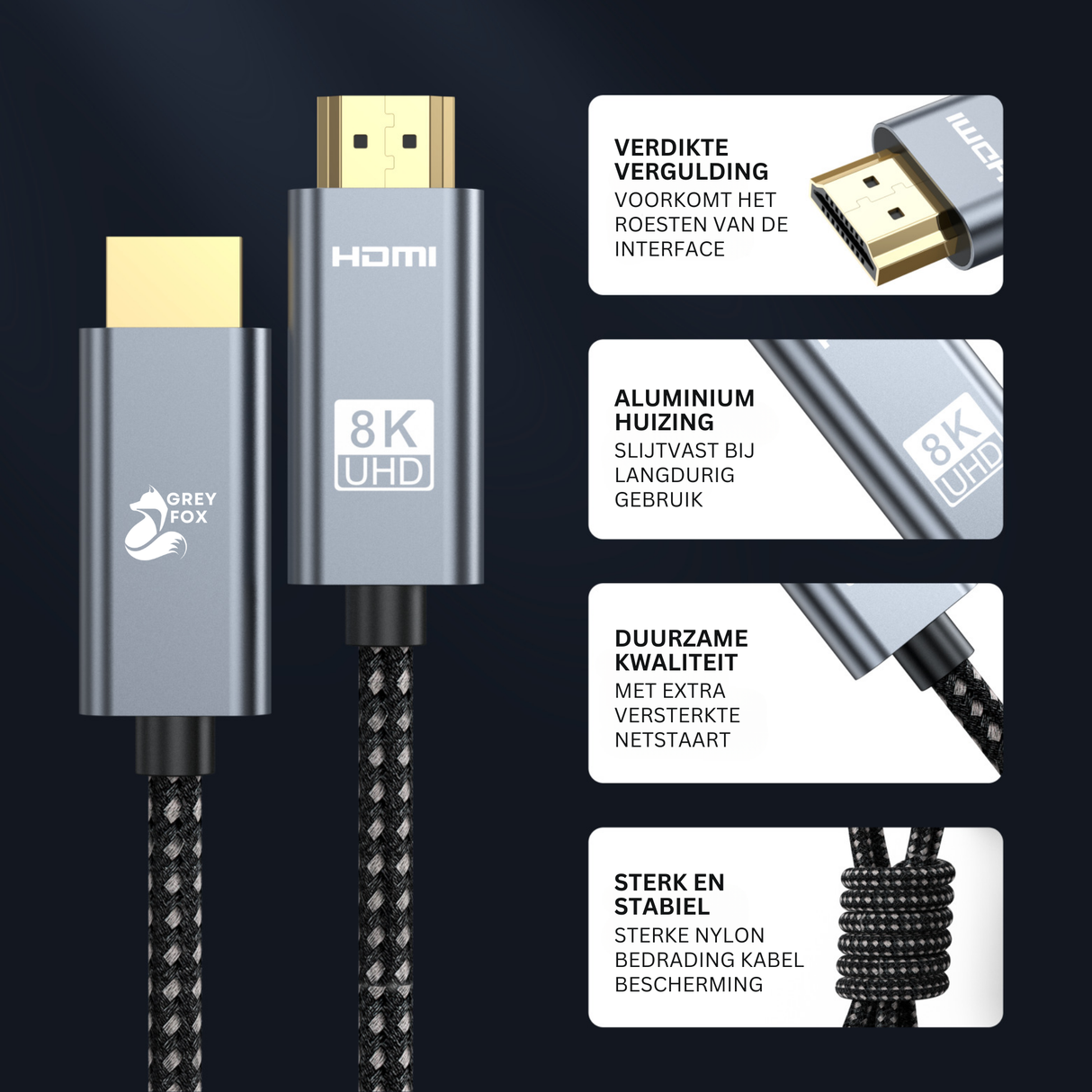 Dual HDMI 2.1 Kabel 2 Meter